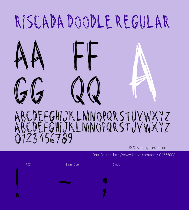 Riscada Doodle Regular Version 1.00 May 25, 2012, initial release Font Sample