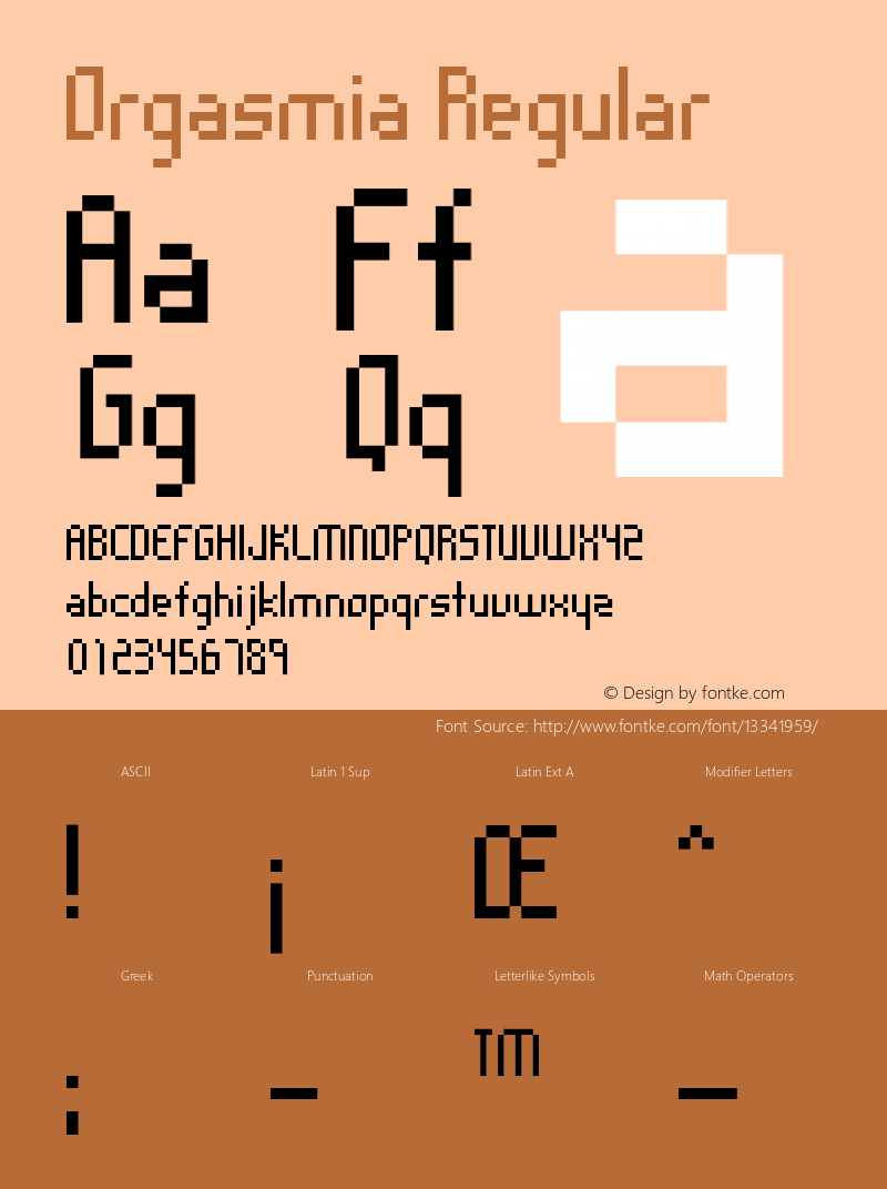 Orgasmia Regular Macromedia Fontographer 4.1 Font Sample