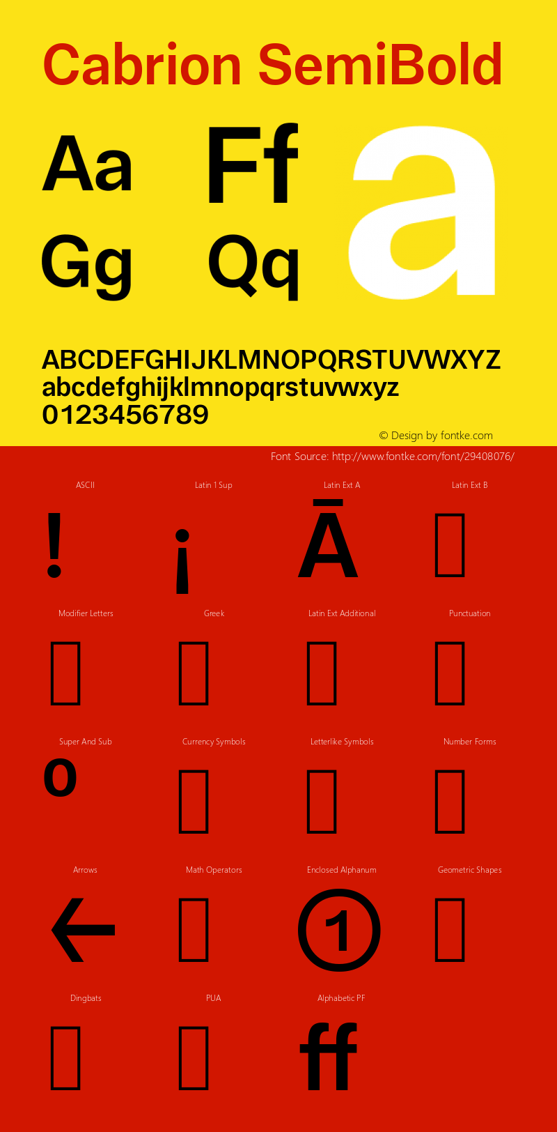 Cabrion SemiBold Version 1.000;YWFTv17 Font Sample