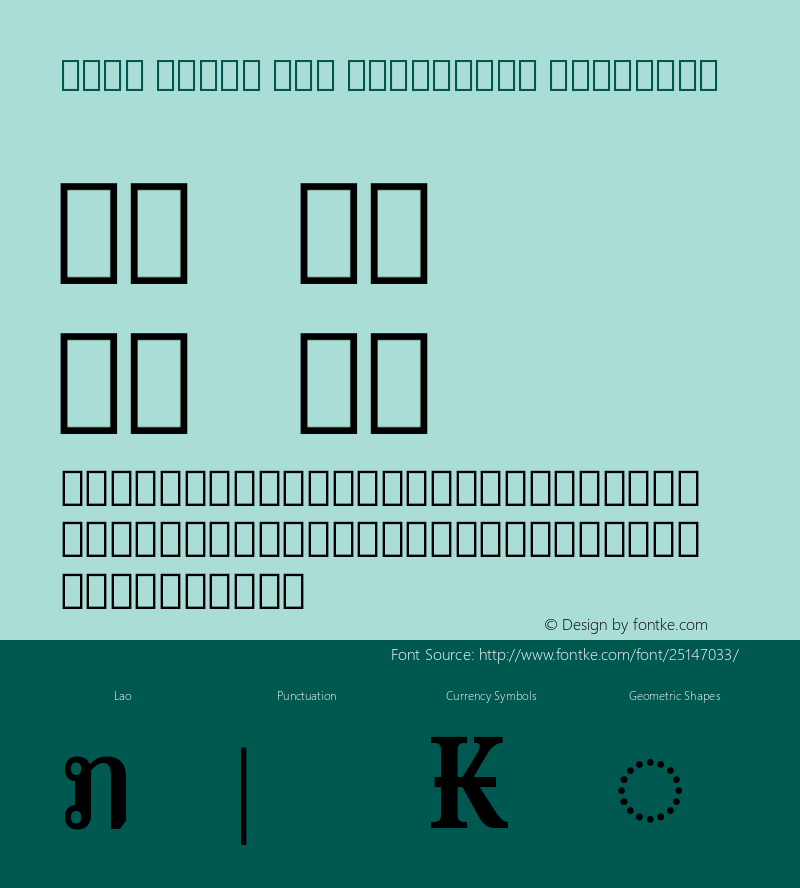 Noto Serif Lao Condensed SemiBold Version 2.000 Font Sample