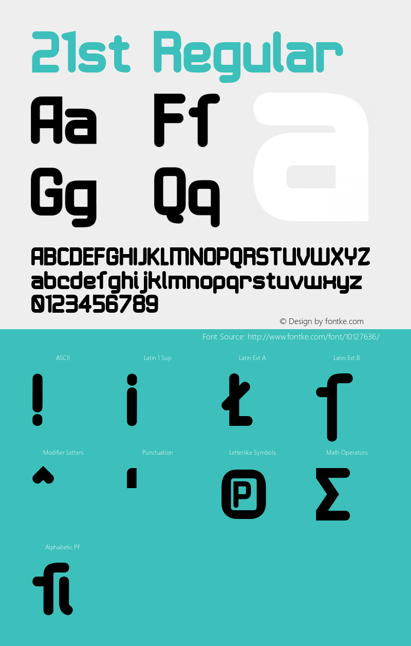 21st Regular 001.000 Font Sample