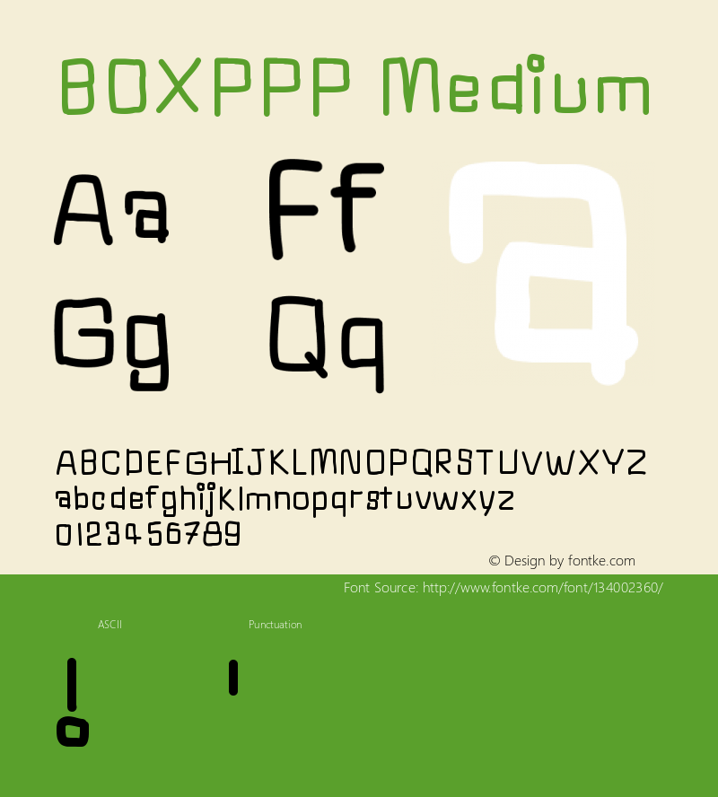 BOXPPP Version 001.000 Font Sample