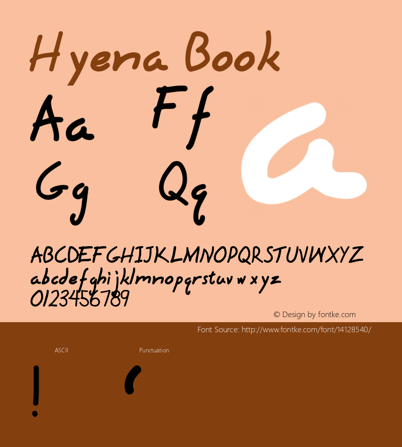 Hyena Book Version Altsys Fontographer Font Sample