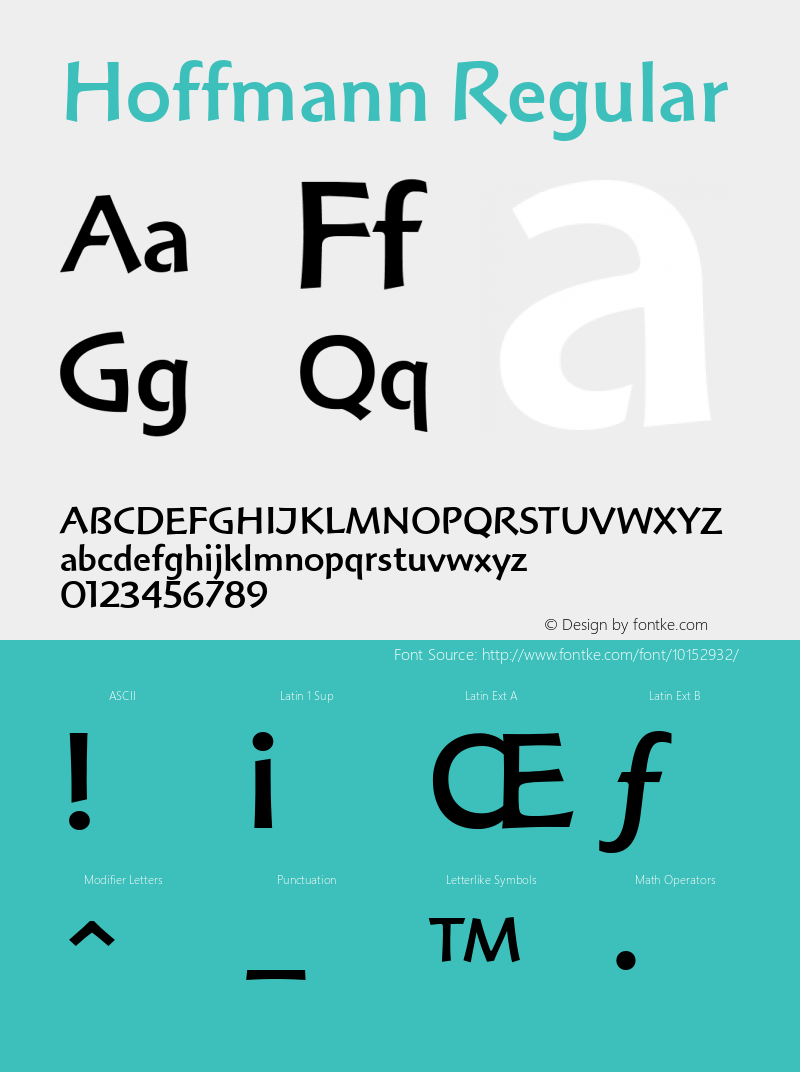 Hoffmann Regular Version 001.000 Font Sample