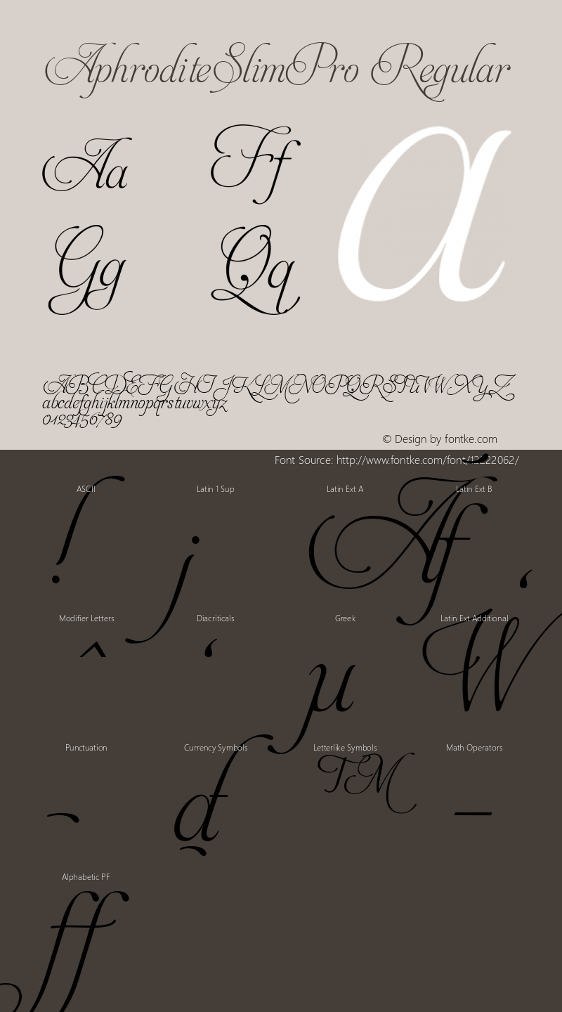 AphroditeSlimPro Regular Version 001.000;com.myfonts.easy.typesenses.aphrodite-slim.pro.wfkit2.version.3k7j Font Sample