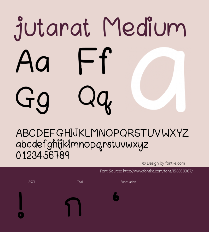 jutarat Version 001.000 Font Sample