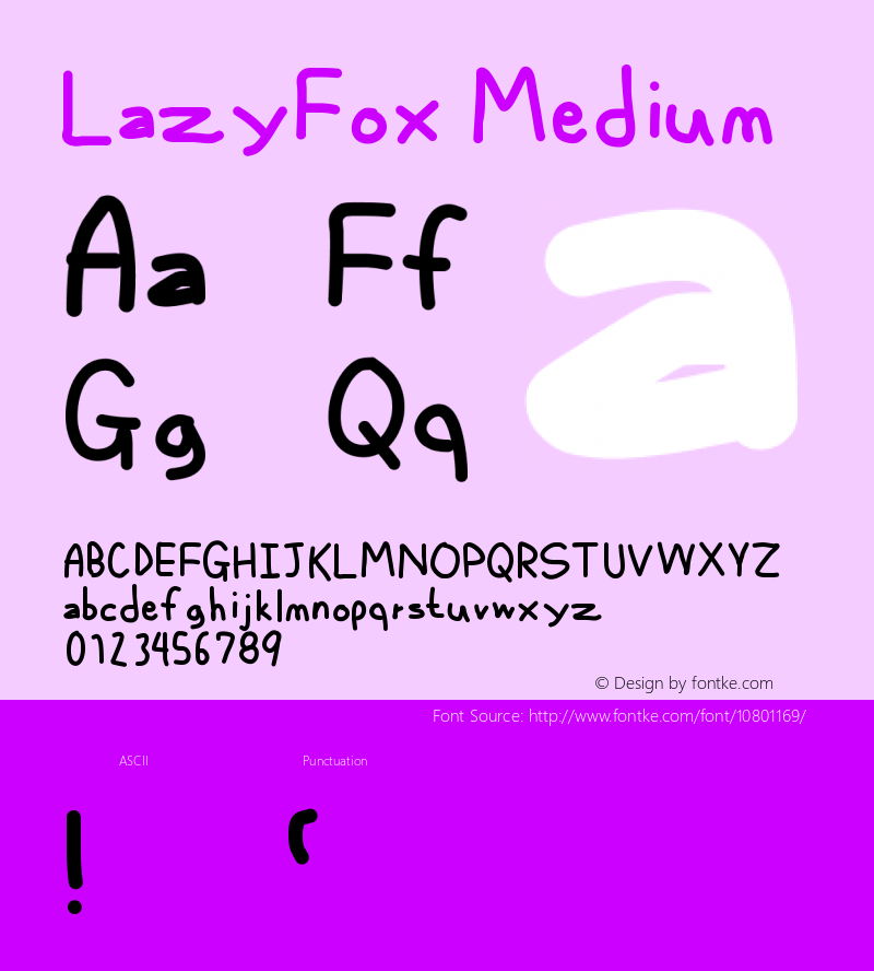 LazyFox Medium Version 001.000 Font Sample