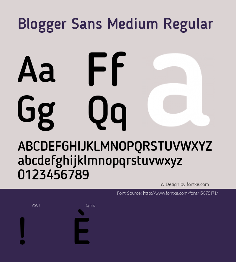 Blogger Sans Medium Regular 1.21; CC 4.0 BY-ND; ttfautohint (v1.4.1) Font Sample