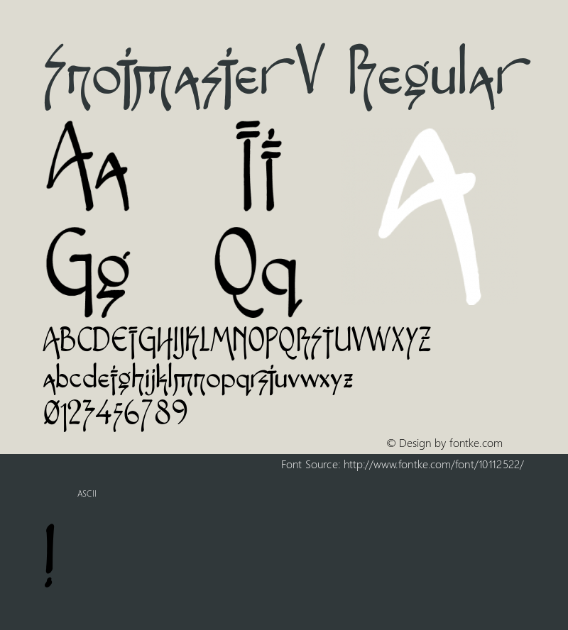 Snotmaster V Regular Unknown Font Sample