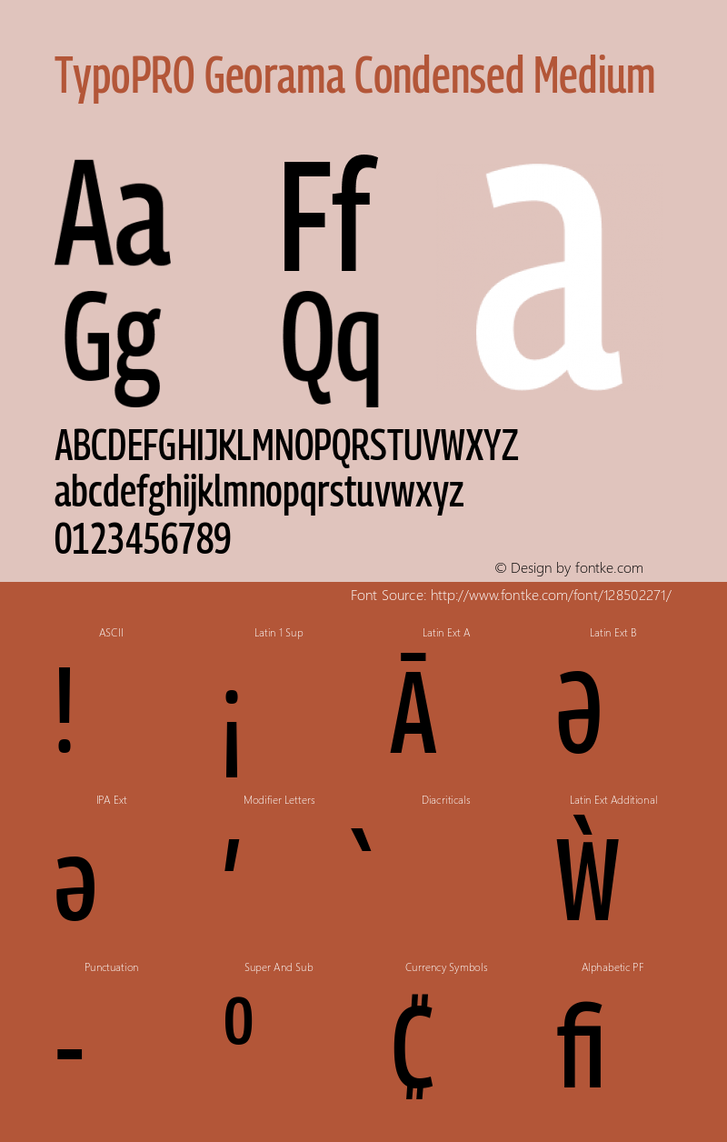 TypoPRO Georama Condensed Medium Version 1.001 Font Sample