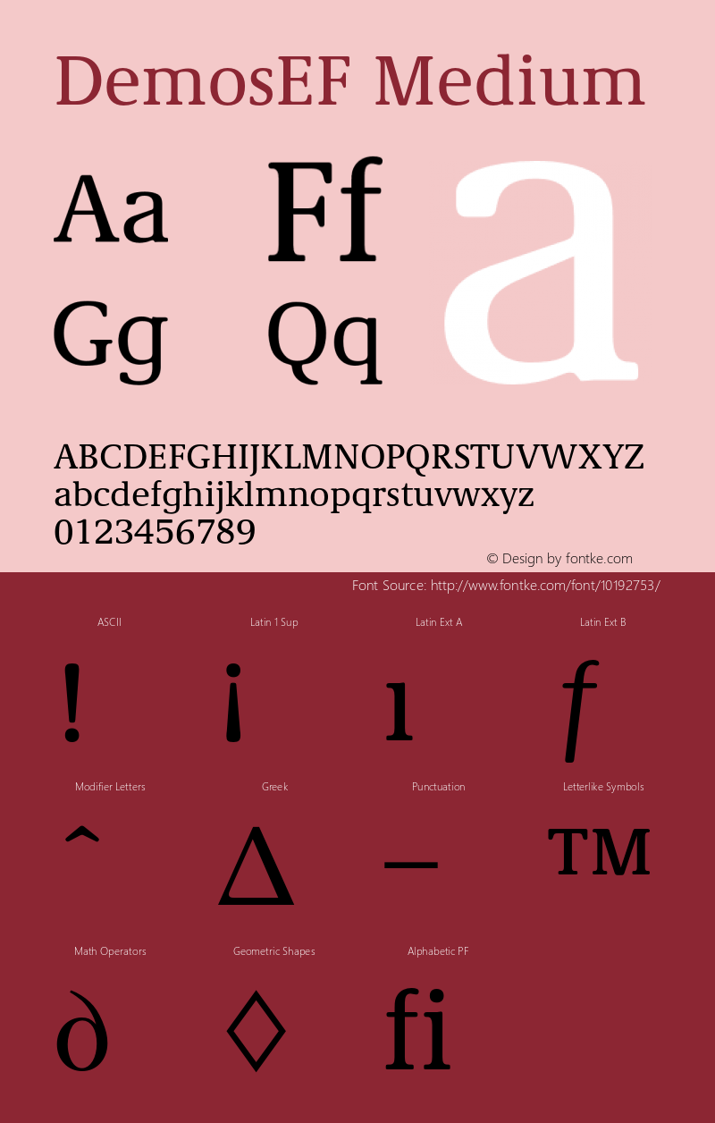 DemosEF Medium 001.000 Font Sample