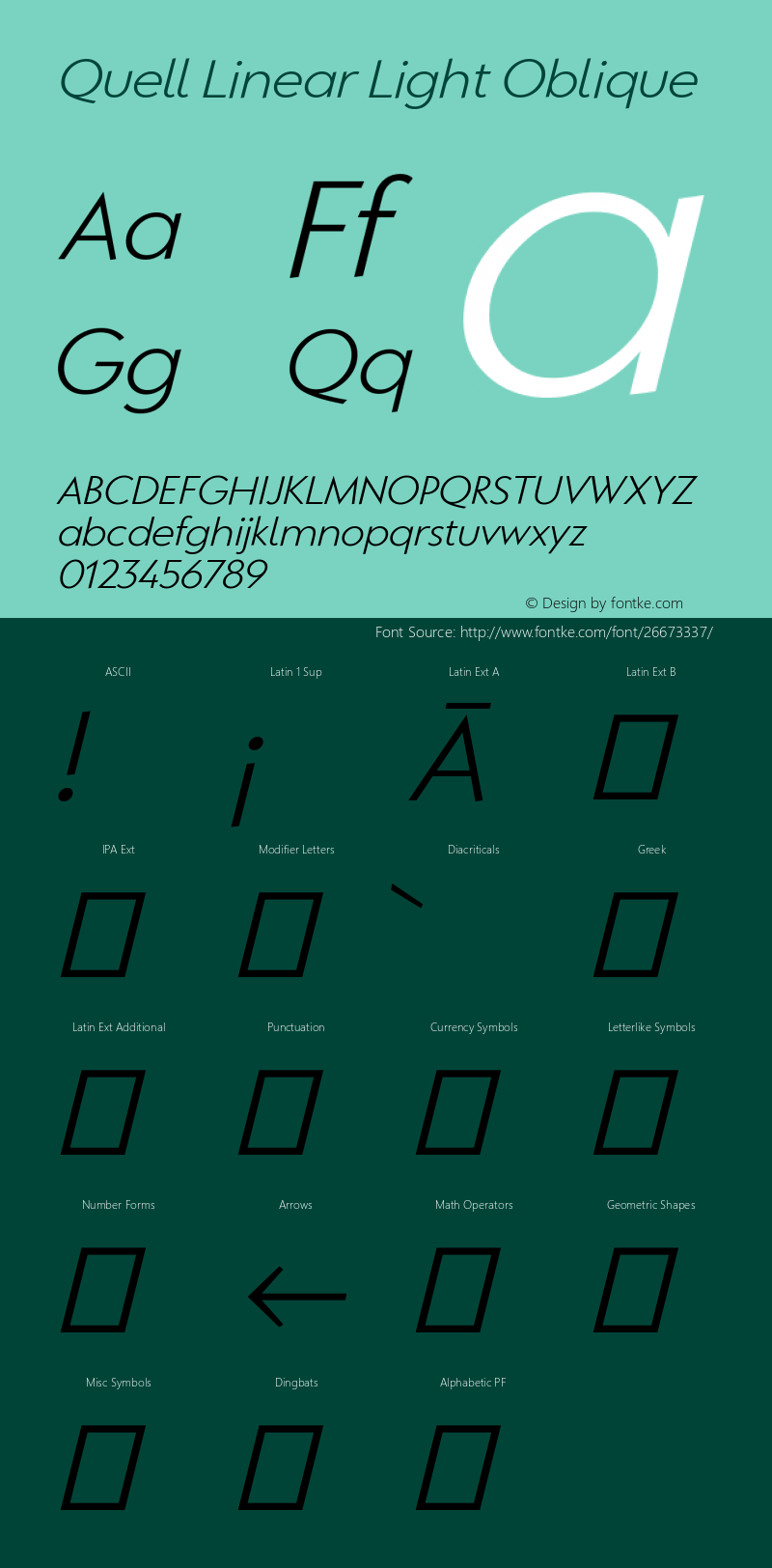 Quell Linear Light Oblique Version 1.000;PS 001.000;hotconv 1.0.88;makeotf.lib2.5.64775 Font Sample