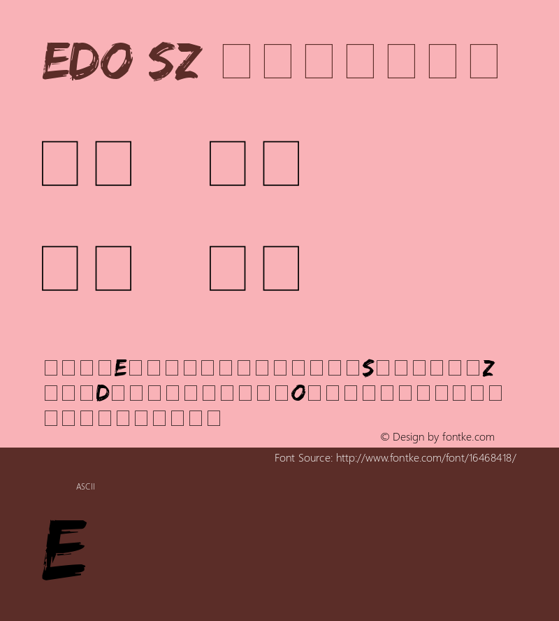 Edo SZ Regular updated January 2008 Font Sample