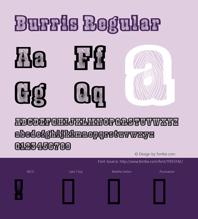 Burris Regular Macromedia Fontographer 4.1.5 11/3/01 Font Sample