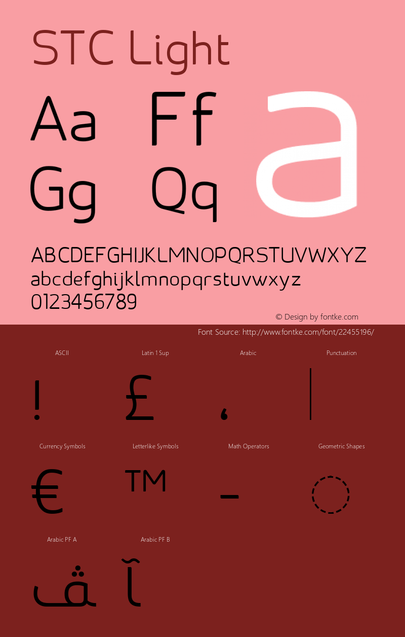 STC-Light Version 1.029 Font Sample