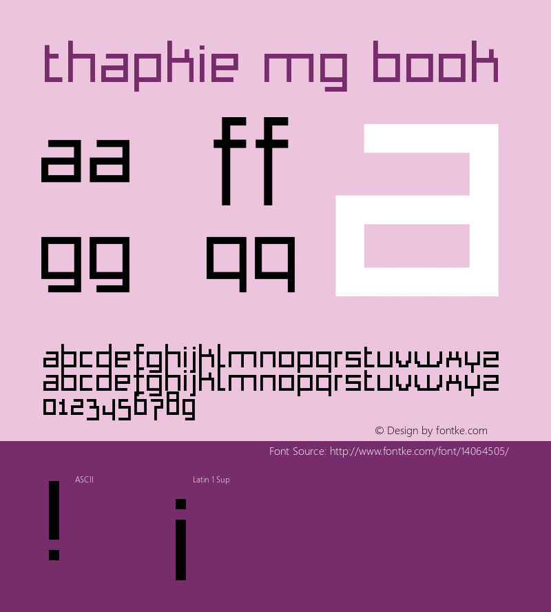 Thapkie MG Book Version v1.0 Font Sample