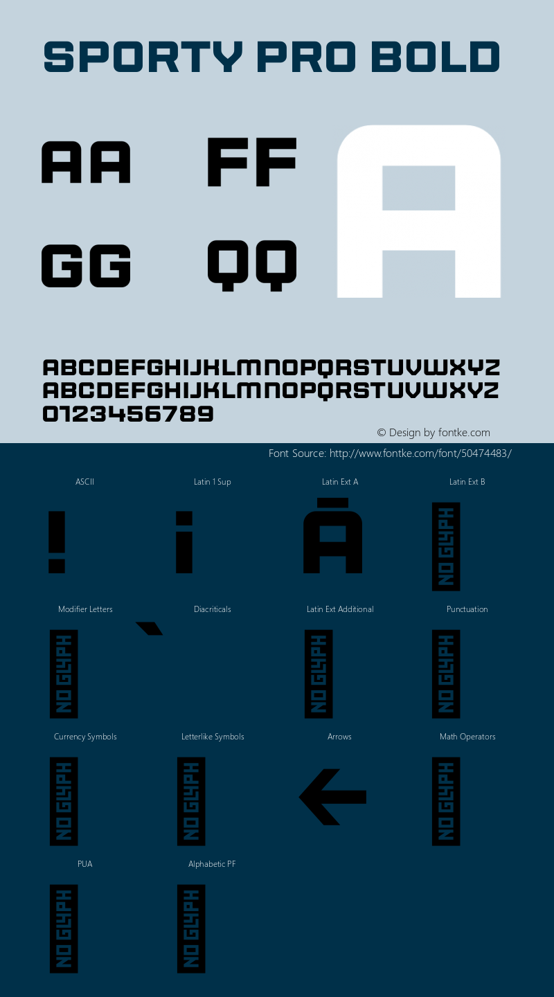 Sporty Pro Bold Version 1.000 Font Sample