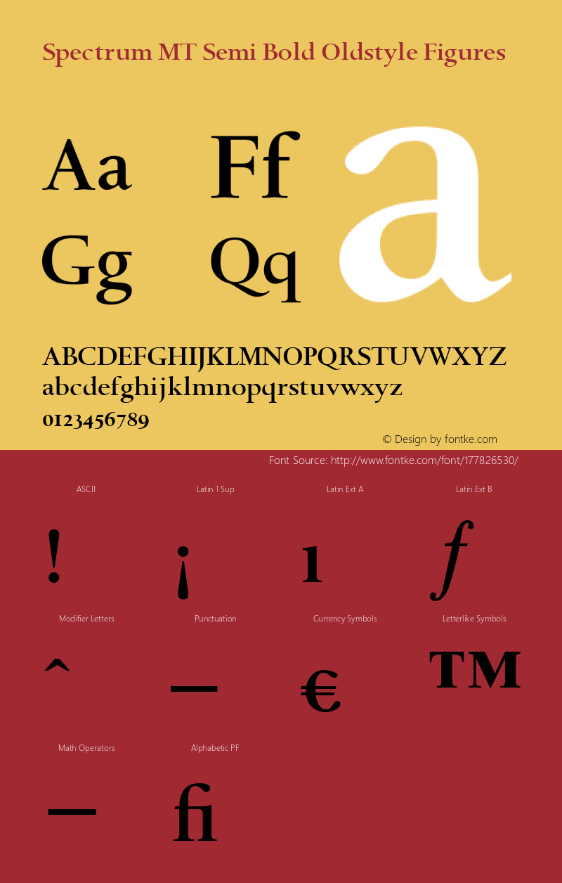 Spectrum MT Semi Bold Oldstyle Figures 001.000图片样张