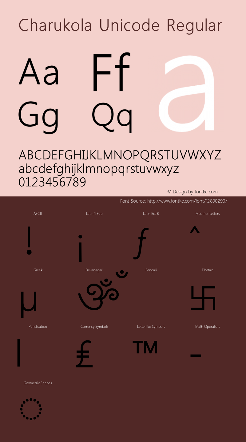 Charukola Unicode Regular 1.10, 20 October 2015, Chandan Acharja, Dept. of Graphic Design, Faculty of Fine Arts, University of Dhaka Font Sample