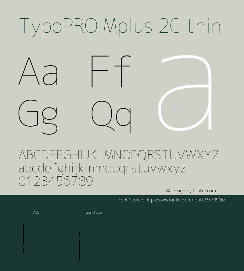 TypoPRO Mplus 2C thin  Font Sample