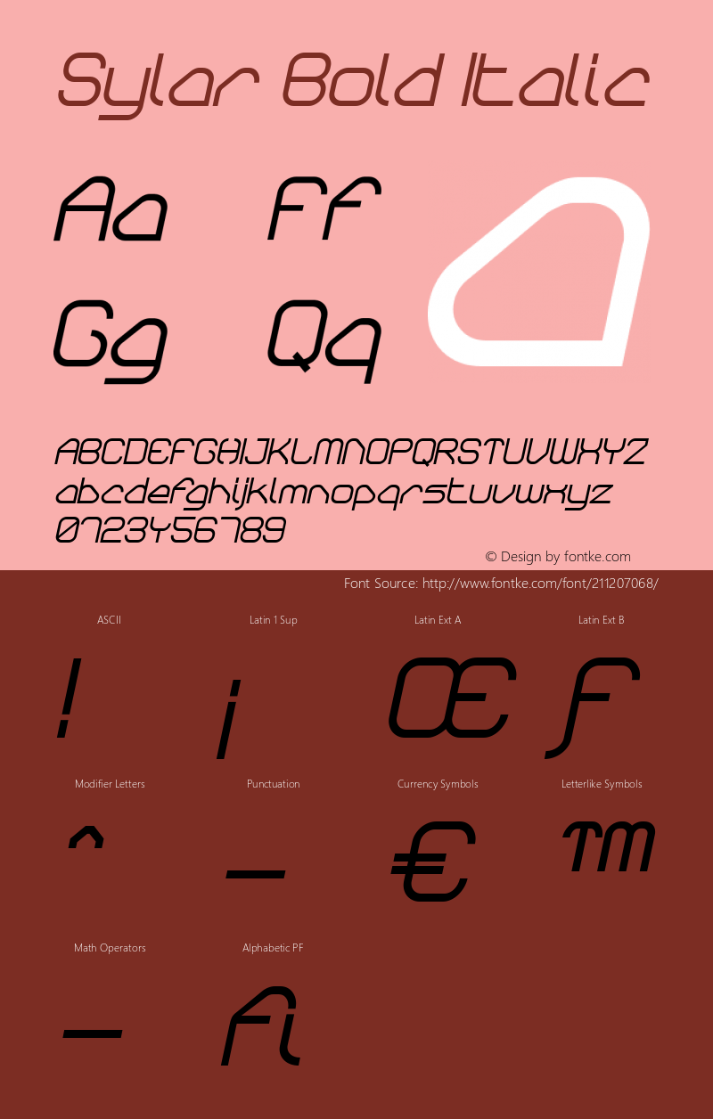 Sylar Bold Italic Version 001.000图片样张