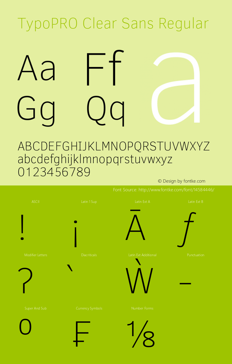 TypoPRO Clear Sans Regular Version 1.00 Font Sample