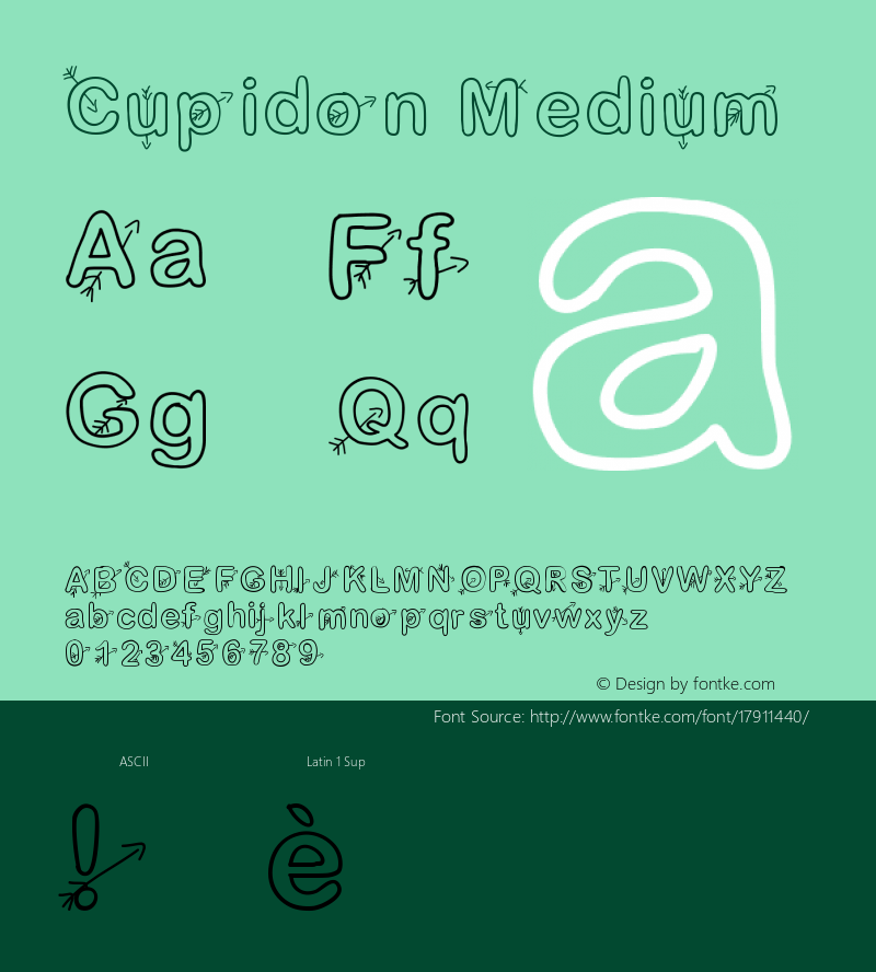 Cupidon Medium Version 001.000 Font Sample