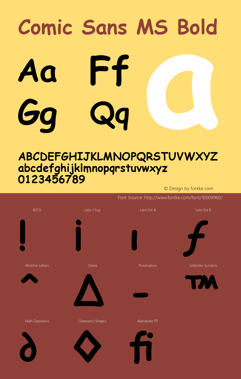 Comic Sans MS Bold Version 1.20 Font Sample