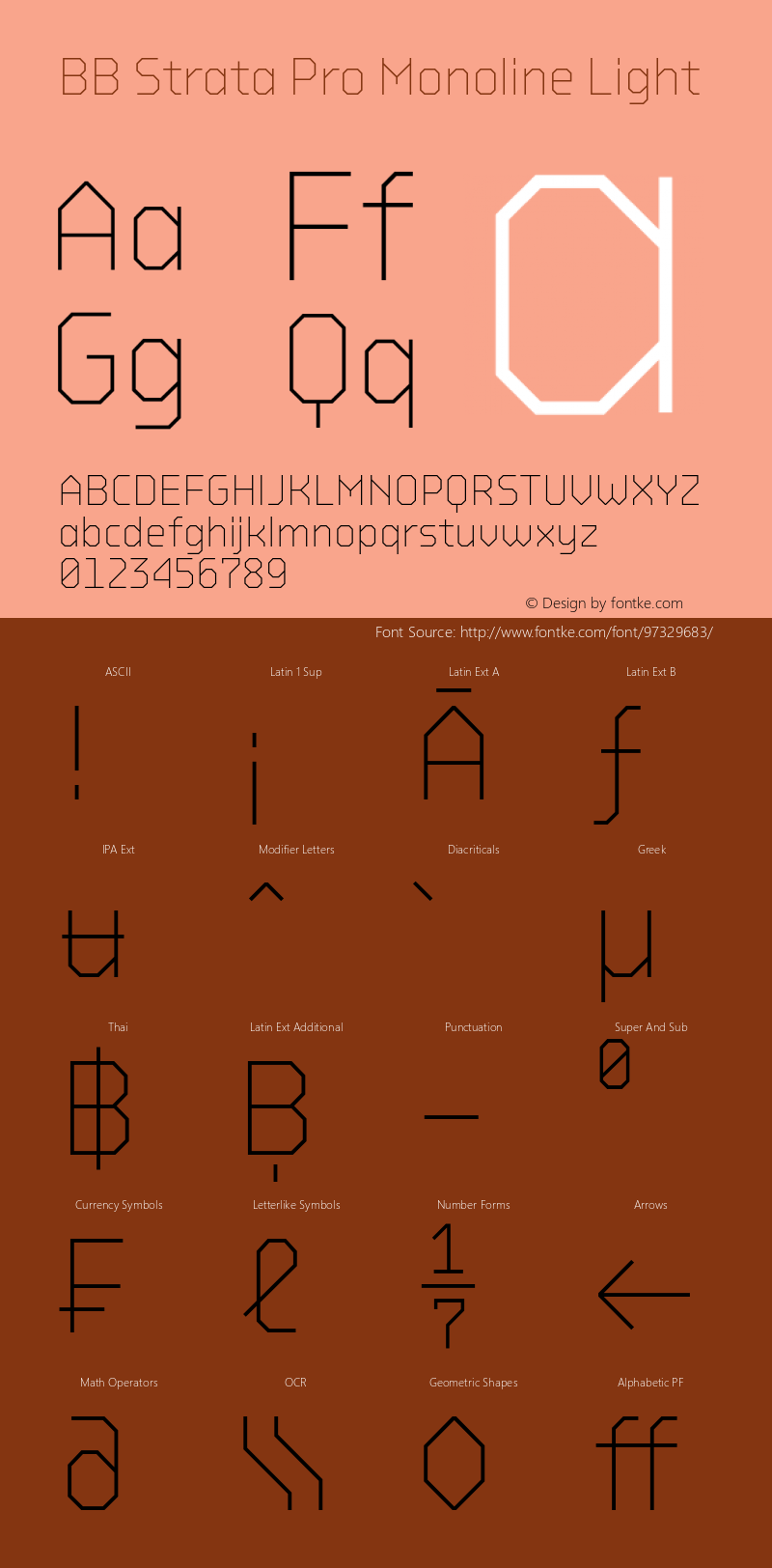 BB Strata Pro Monoline Light 3.001 Font Sample