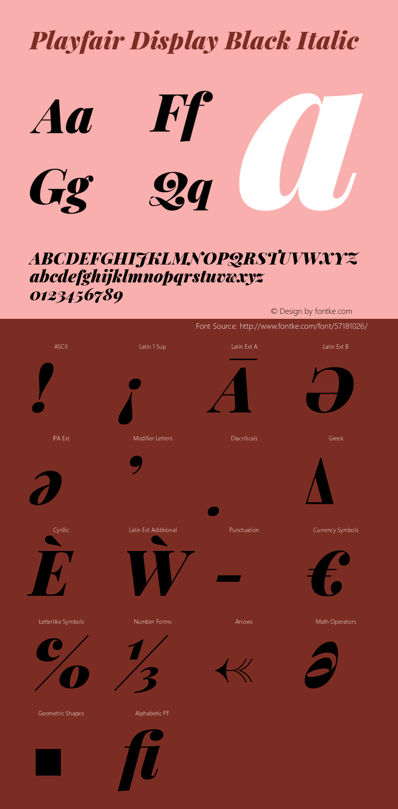 Playfair Display Black Italic Version 1.200; ttfautohint (v1.8.2) Font Sample