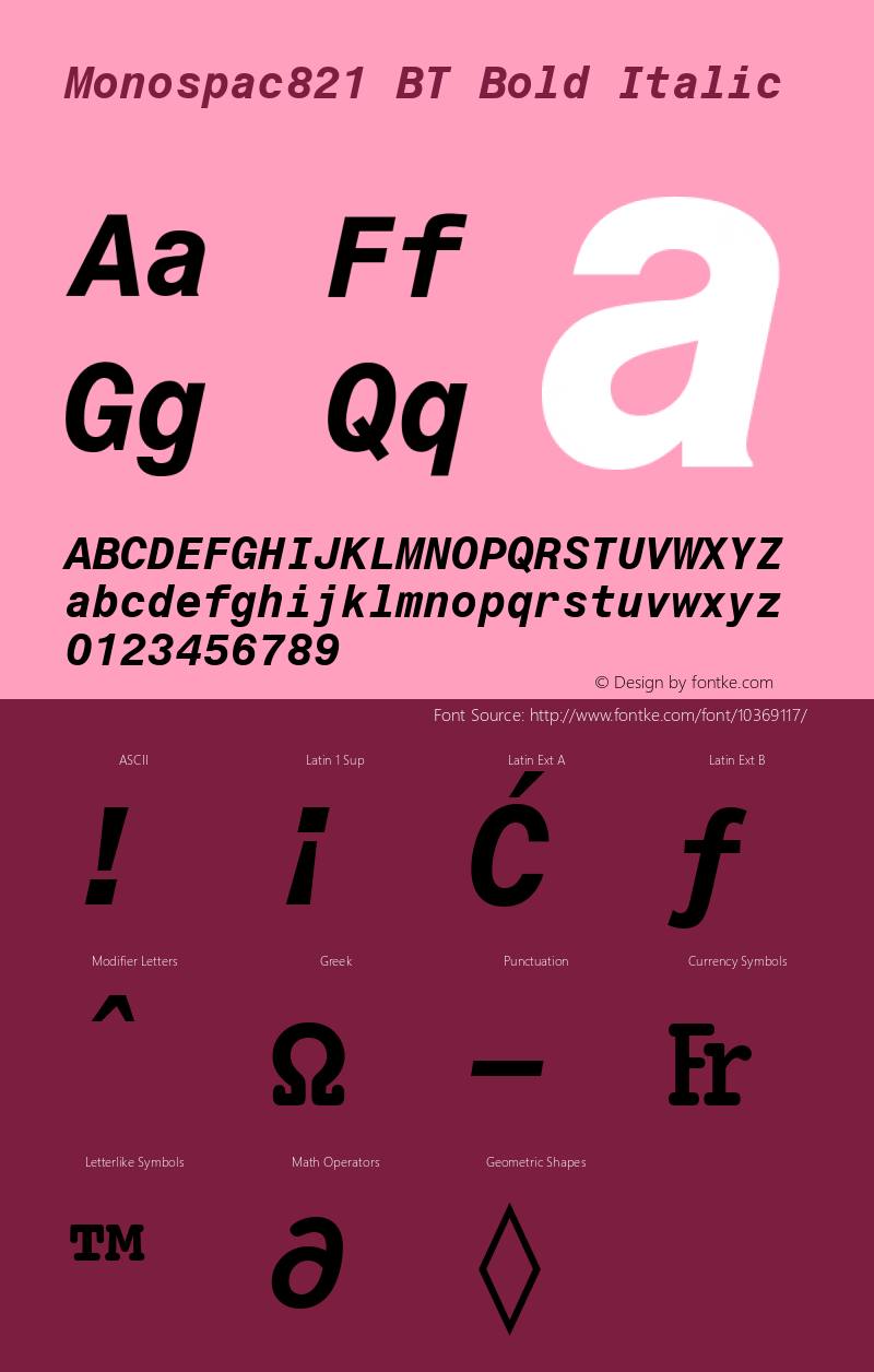 Monospac821 BT Bold Italic mfgpctt-v1.53 Wednesday, January 27, 1993 2:56:06 pm (EST) Font Sample