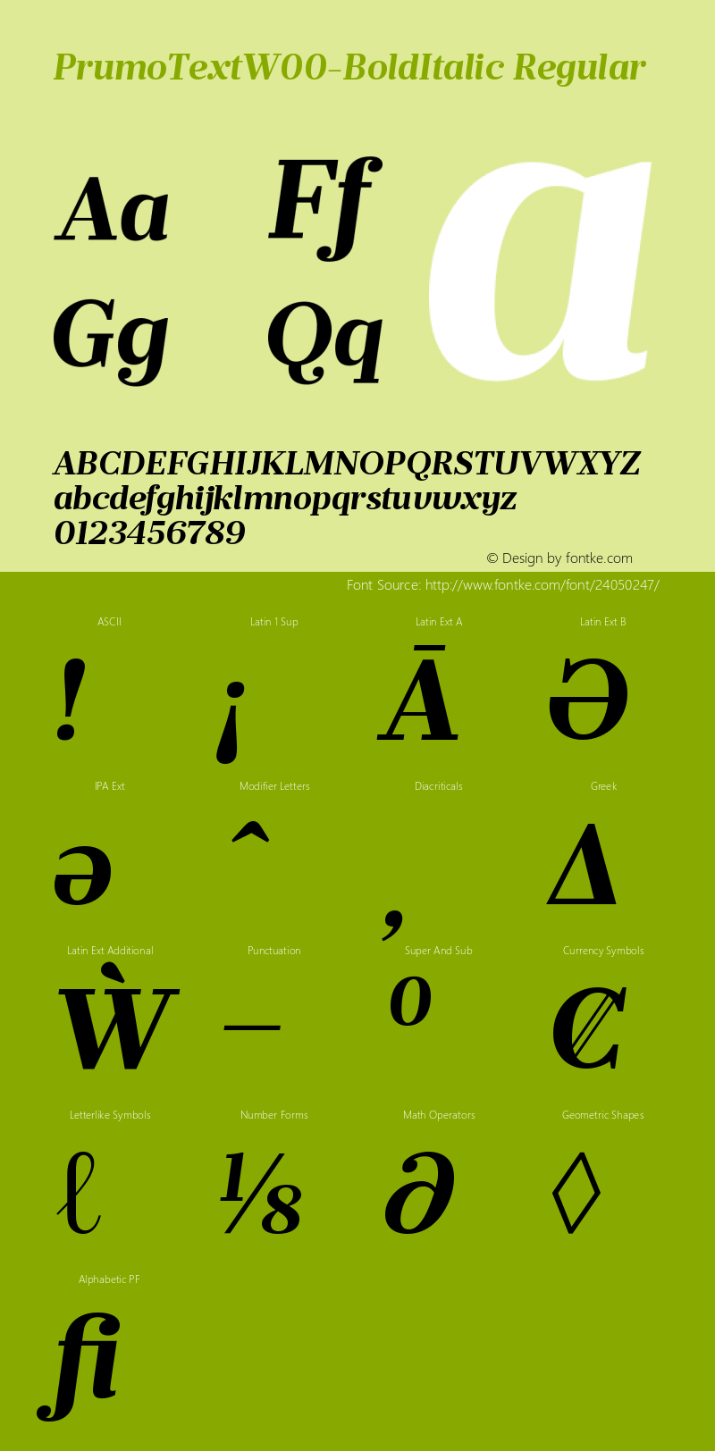 Prumo Text W00 Bold Italic Version 1.10 Font Sample