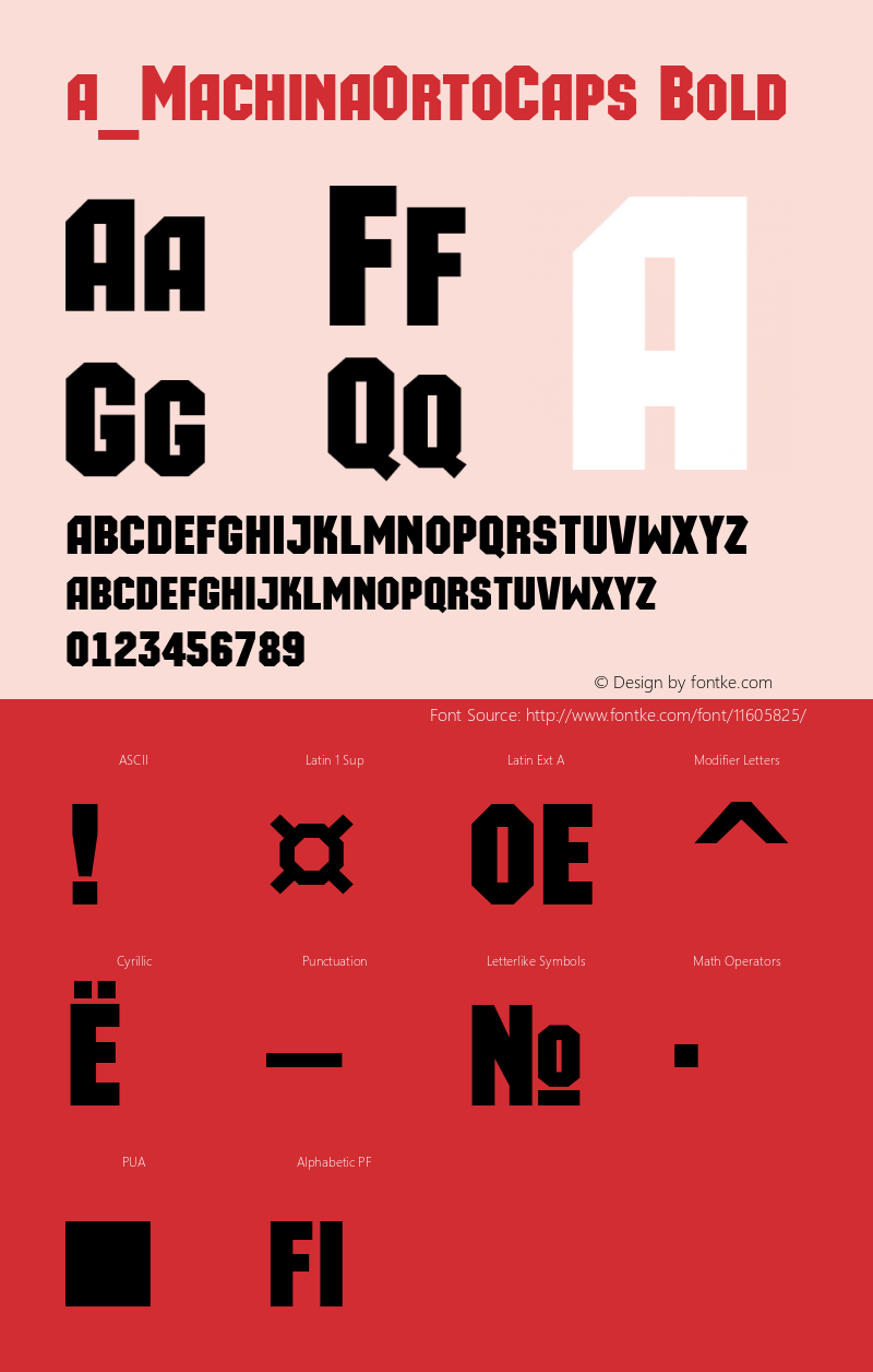 a_MachinaOrtoCaps Bold 01.03 Font Sample