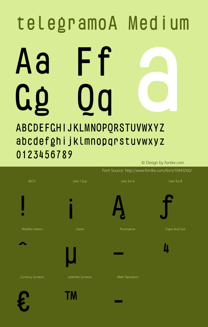 telegramoA Medium 1.000 Font Sample