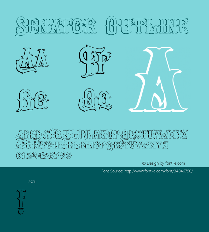 Senator Outline Version 1.00;June 26, 2019;FontCreator 11.5.0.2427 32-bit Font Sample