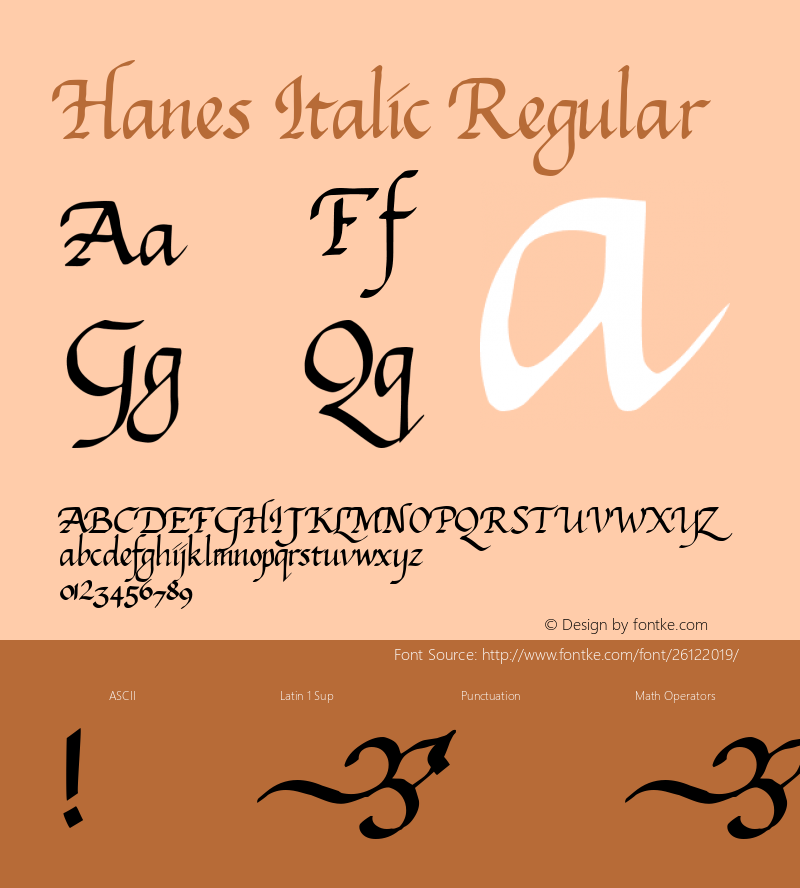 Hanes Italic Macromedia Fontographer 4.1.4 11/27/01 Font Sample