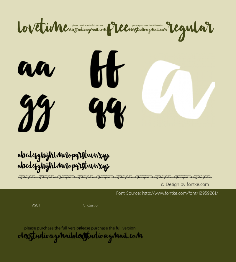 Lovetime FREE Regular Version 1.000 Font Sample