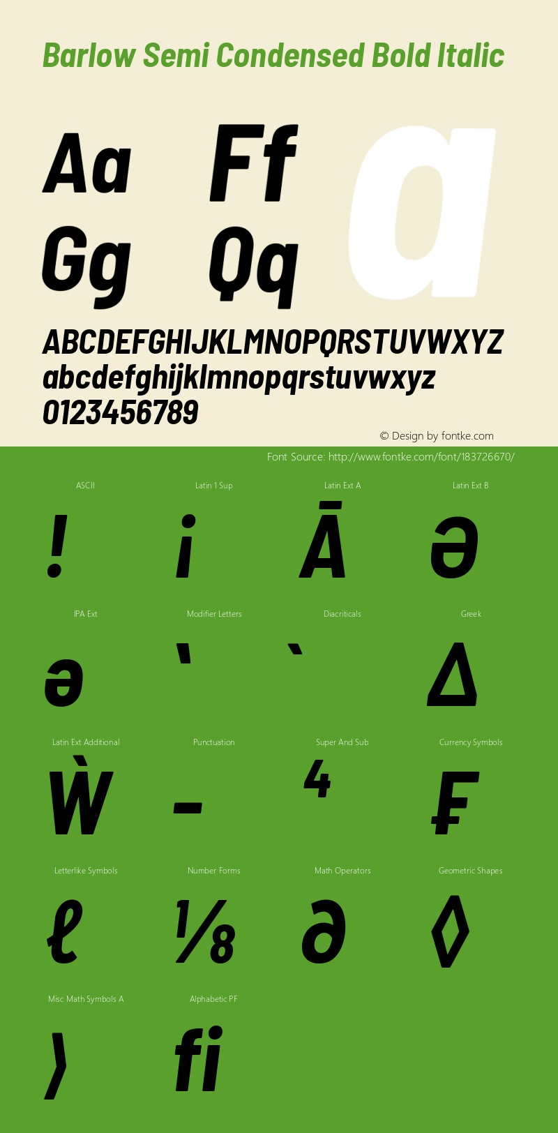 Barlow Semi Condensed Bold Italic Version 1.408图片样张