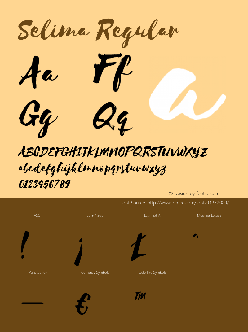 Selima 1.000 Font Sample