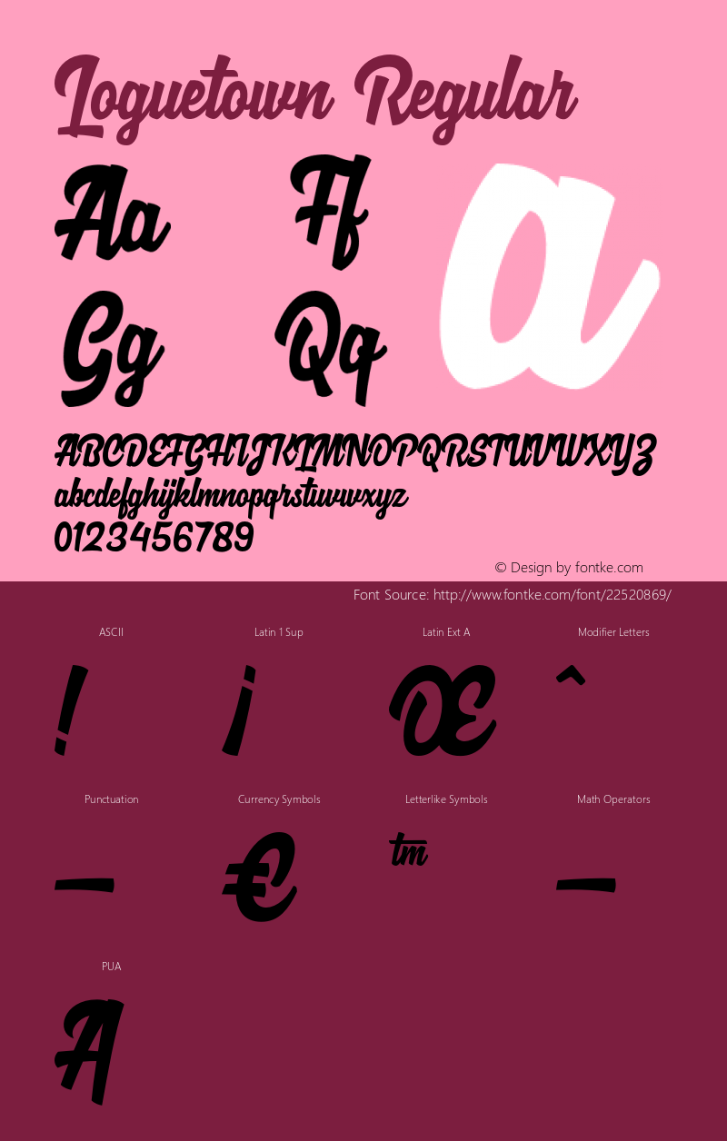 Loguetown Version 1.000;PS 001.001;hotconv 1.0.56 Font Sample