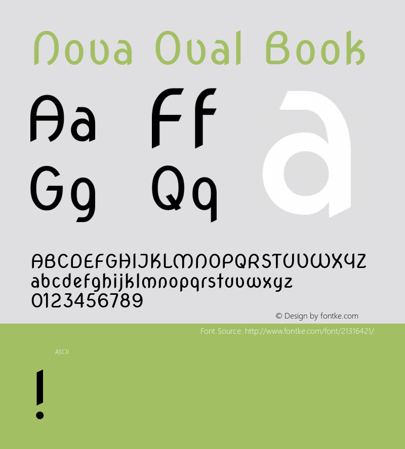Nova Oval Book  Font Sample