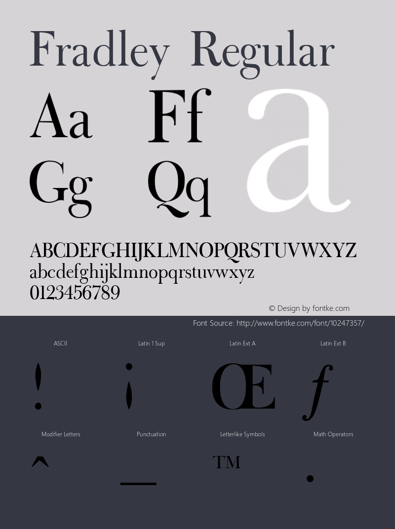 Fradley Regular Version 1.00 Font Sample