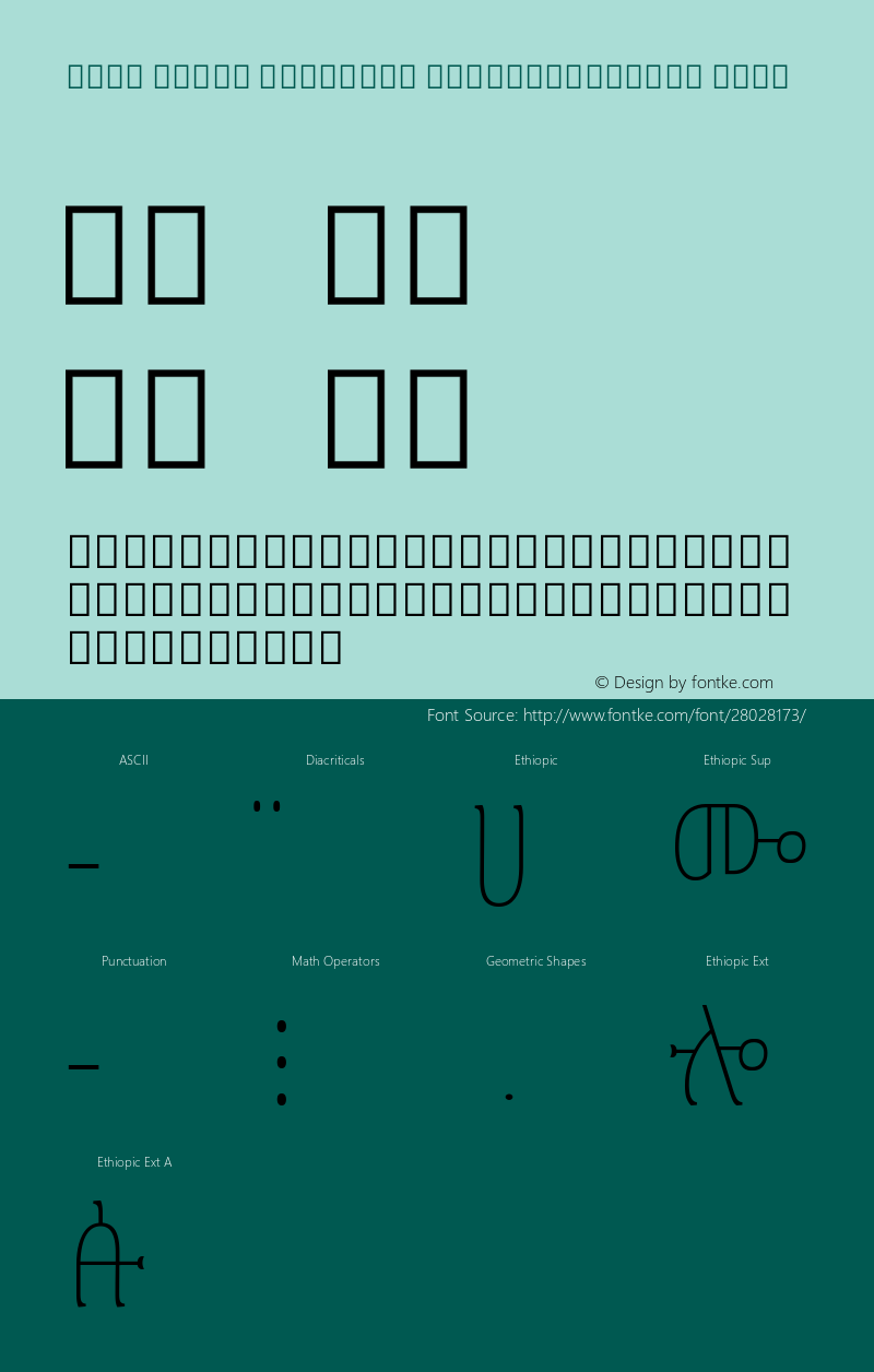 Noto Serif Ethiopic ExtraCondensed Thin Version 2.000; ttfautohint (v1.8.2) Font Sample