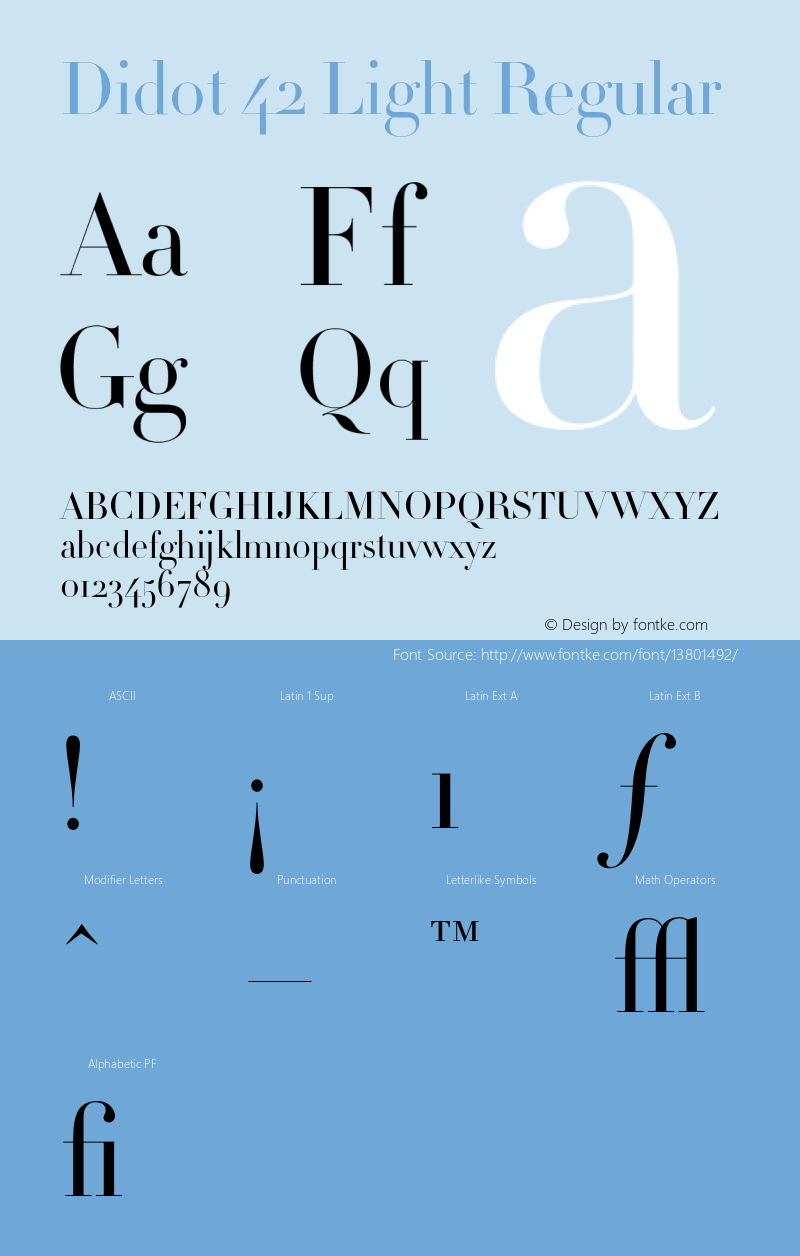 Didot 42 Light Regular 001.000 Font Sample