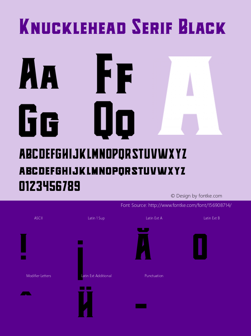 Knucklehead Serif Black Version 1.002;Fontself Maker 2.0.3 Font Sample