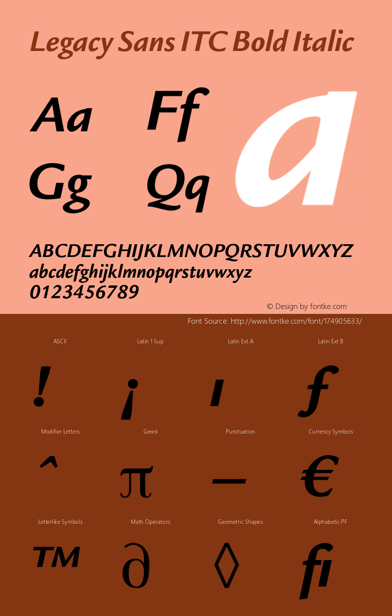 LegacySanITC-BoldItal 005.000图片样张