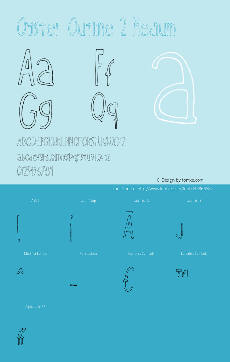 Oyster Outline 2 Medium Version 001.000 Font Sample