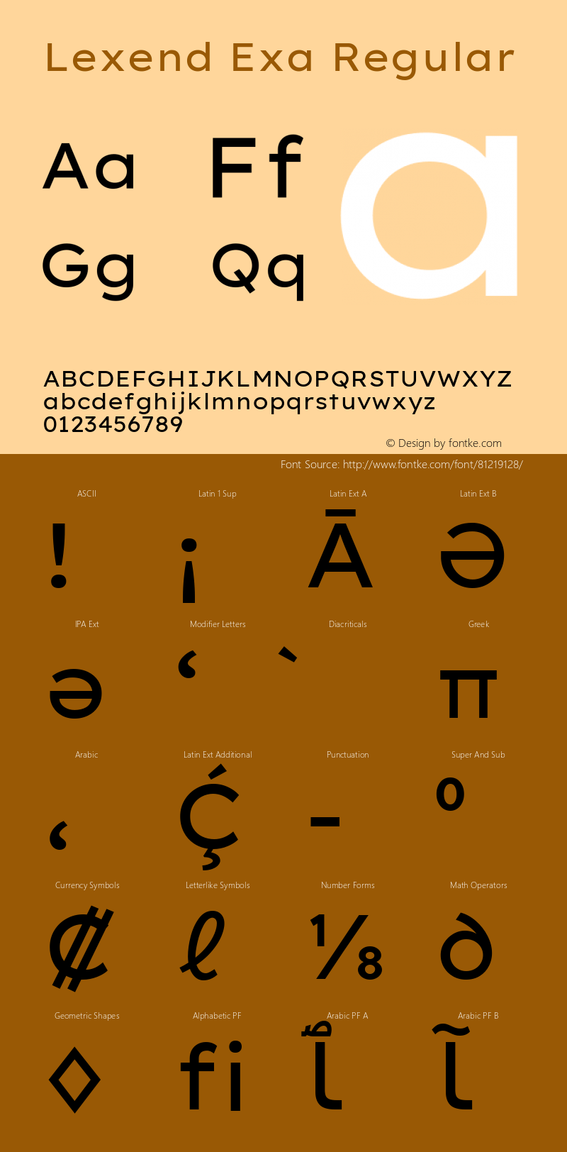 Lexend Exa Regular Version 1.002 Font Sample