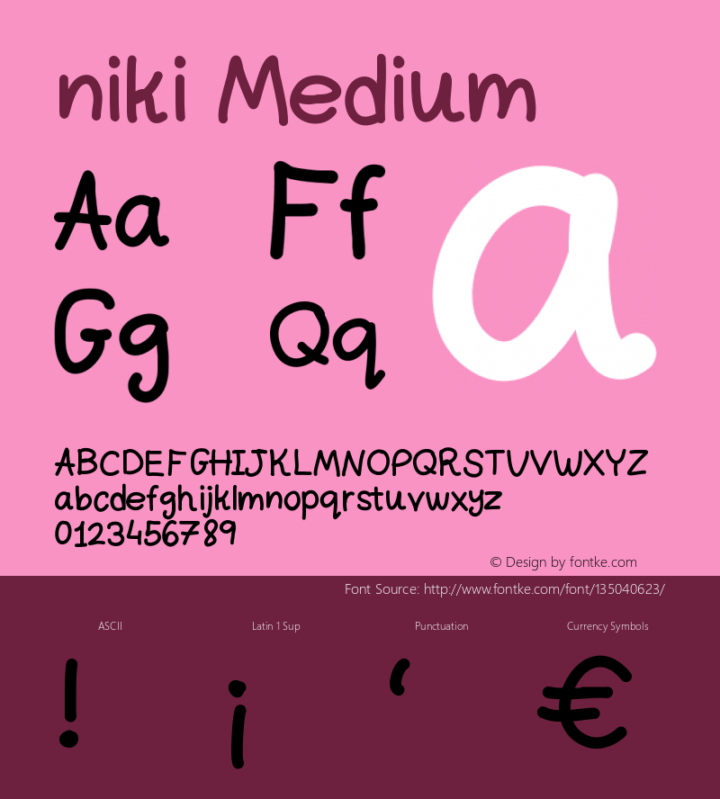 niki Version 001.000 Font Sample