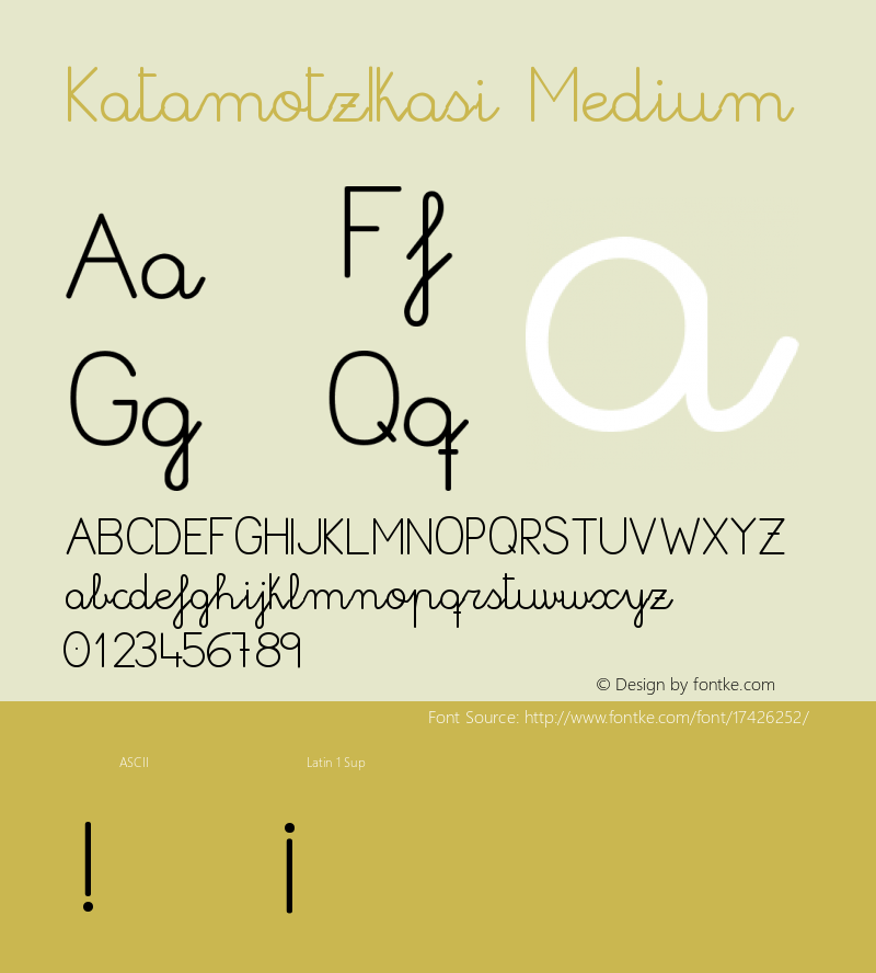 KatamotzIkasi Medium Version 001.000 Font Sample